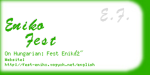 eniko fest business card